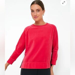 TUCKERNUCK TNUCK SPORT Hot Pink Velour Maggie Pullover- Medium